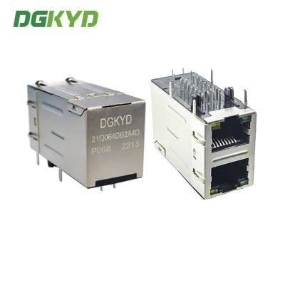 Cina Filtro POE da Gigabit Ethernet dell'incavo del multi-porto di DGKYD21Q064DB2A4DP068 2X1 con il connettore dello schermo e della luce RJ45 in vendita