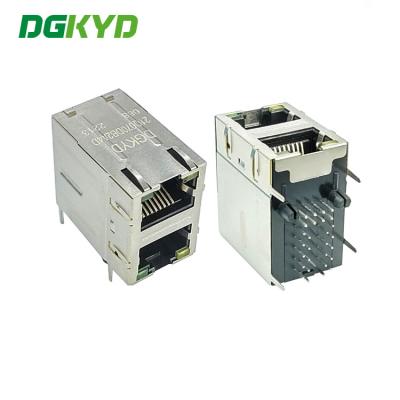 Cina DGKYD21Q070DB2A4D068 connettore 1000 della base-t 2X1 Multiport RJ45 con il filtro ad angolo retto magnetico da Ethernet in vendita