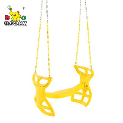 China Rider Back To Back Swing Contemporary Plastic Glider with Chains for Two Kids for sale