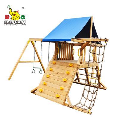 China Outdoor Tower Playcenter - High Quality Wooden Kids Amusement Park Playground Swing Playground Set for sale