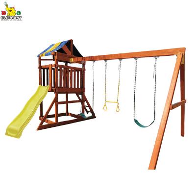 China Wooden George Watchtower - Wooden Swing Set Outdoor Playground For Kids for sale