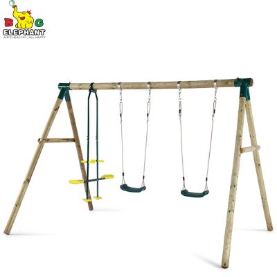 China Wooden Creative Kids Outdoor Play Set With Glider Swing for sale