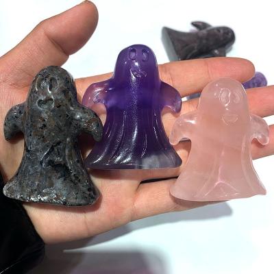 China China Wholesale Natural Crystal Spectrum Craft Folk Gemstone Cut Cute Crystal Ghost For Halloween Decoration for sale