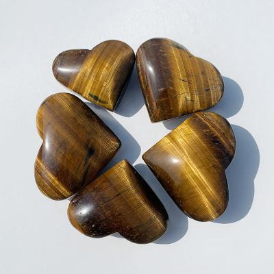 China China Healing Crystal Stone Crafts Putty Gemstone Tiger Eye Heart For Sale folk carving yellow for sale