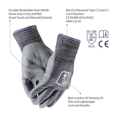 China FL-L4001 Non Slip Safety Working Gloves 10 Inch Latex Coated Work Gloves for sale