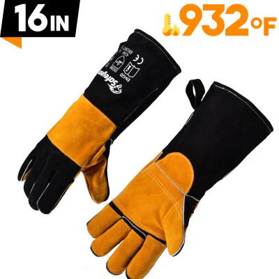 China Flome Resistant SAFEYEAR Heat Resistant Welding Gloves For Civil Work EN420 for sale