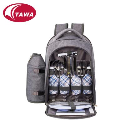 China Outdoor Picnic 4 Person Picnic Bag With Handle / Rack Carry Straps And Wine Backpack for sale