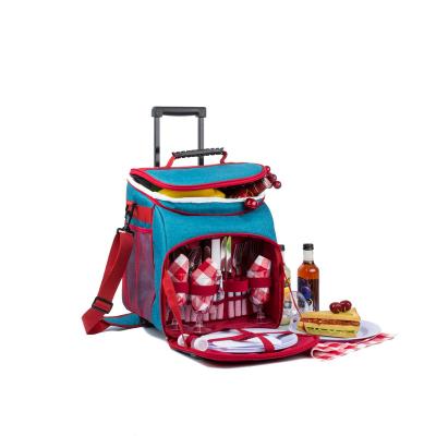 China Wholesale fashion travel insulated trolley wheeled pinnic bag 4 person for sale