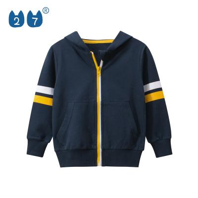 China New Design Fleece Children's Logo Customized Anti-Shrink Simply Printed Black Children Fashion Hoody With Zipper for sale