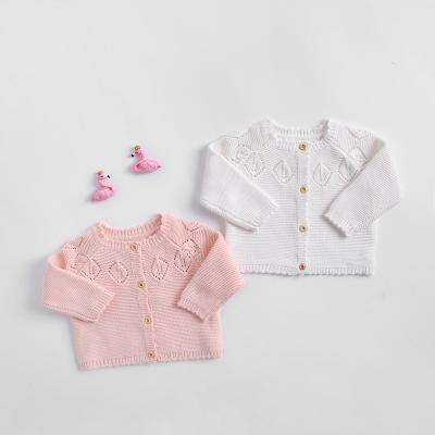 China Europe and America infant clothing winter new 2020 baby clothes leaves in cardigan jacket sweater soft pure cotton knitting little coat for sale