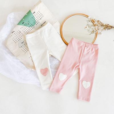 China Autumn new baby cotton cheap pants from Central Institute of Statistics Europe and America love patch nail gaiters cotton all-match pants for sale