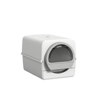 China Plastic Fully Enclosed Non-Electric Automatic Quick Cleaning XL Space Cat Litter Box for sale