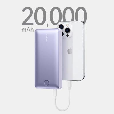 China 20000mah Palladium Fast Portable PowerCore Power Bank Support Charging Anker 30W High Capacity Mobile Powerbank for sale