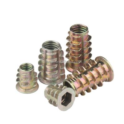 China Furniture Pulling Zinc Alloy Nut Threaded For Wood Insert 1/4 x 20mm for sale