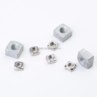 China DIN 557 Heavy Industry Square Nut Carbon Steel Galvanized Square Machine Nut Accept Size Customization for sale