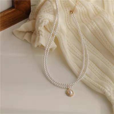 China Europe and America hot sales fashion gold chain jewelry women fashionable layered pearl necklace necklace pendant necklace accessories wholesale for sale