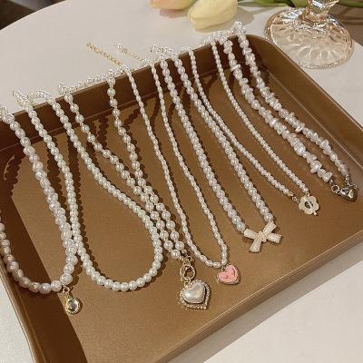 China New style Europe and America Korea style love clavicle chain temperament beaded necklace splicing bead necklace for sale