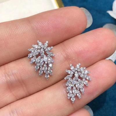 China CLASSIC Gorgeous Women's Full Stud Earrings With Shining CZ Stone Ear Studs Party Sparkle Piercing Jewelry for sale