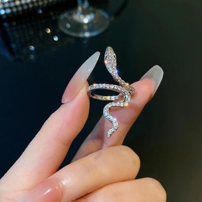 China Open Snake Ring Adjustable Animal Rings Reptile CLASSIC Gothic Rhinestones For Women Mens Shape Boy Girl Birthday Jewelry Punk Ring for sale