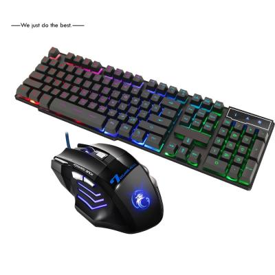 China LED backlight usb wired gaming keyboard and mouse combo en venta