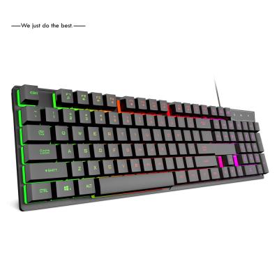 China USB glowing clavier Mechanical feel pc wired gaming backlit keyboard for home office gamer en venta