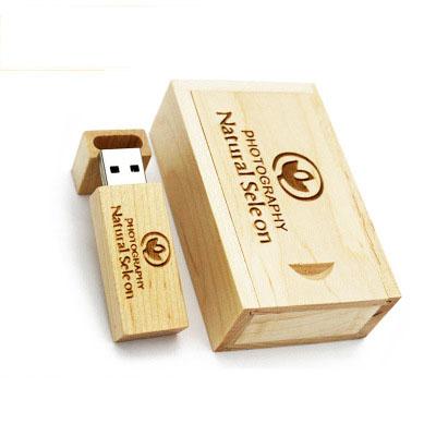 China China Factory Wholesale USB Wood With Custom Engraving Logo Wooden USB 3.0 Flash Drive With Box en venta