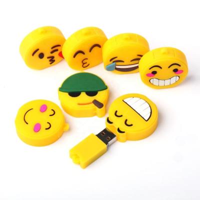 China Custom emoticons shape pvc usb flash pen drive 8gb 16gb 32gb add your logo for gift en venta