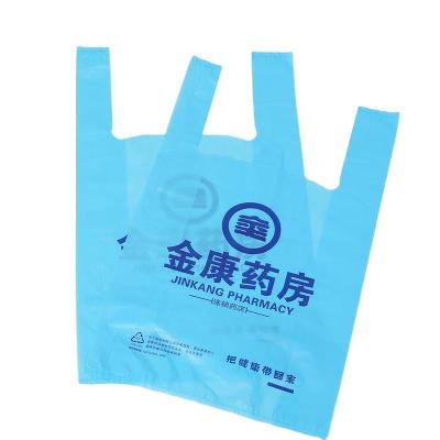 China Portable Large Food Bag Household Recyclable Thickened White Transparent Plastic Shopping Bag Supermarket Convenient Packaging for sale