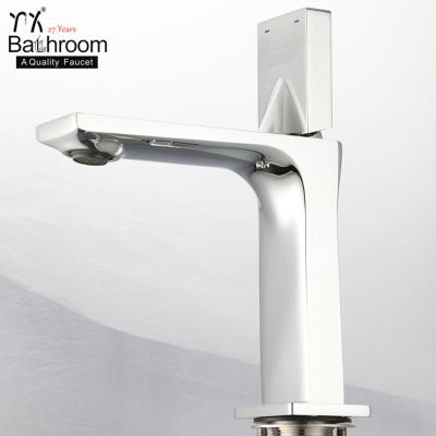 China Metered Faucets Turning Handle Basin Mixer With Filter Single Hole Chrome Single Hole Basin Sink Faucet for sale