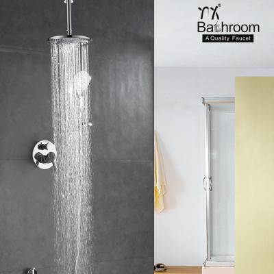 China Without Slide Bar Hot Selling Chrome Contemporary Wall Mounted Shower Faucet With 5 Function Hand Shower for sale