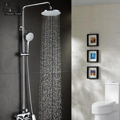 China With Contemporary Sliding Bar Three Handle Shower Chrome Shower Set for sale