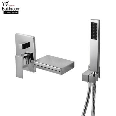 China Kaiping Faucets Waterfall LED Bathroom Wash Basin Faucet Mixer Tap Multicolor Wall Mounted Copper Mixer Tap for sale