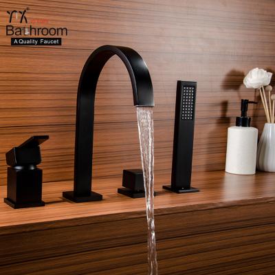 China Without Bathtub Faucet Floor Standing Black Swan Bathtub Mixer Tap Kaiping Matte Sliding Bar Neck Bathtub Faucet Aerators for sale