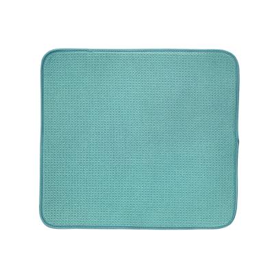 China Multifunctional Oilproof Bearfamily Anti-oil Polyester Spot Mat 100% Absorbent Waffle Dish Mat for sale