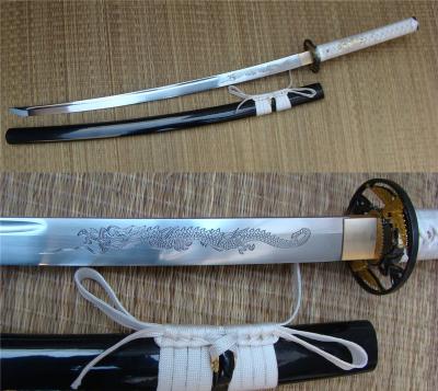 China 2020 Japan Traditional Japanese Katan Handmade White Sword Dragon Samura i a 100% custom choice for sale