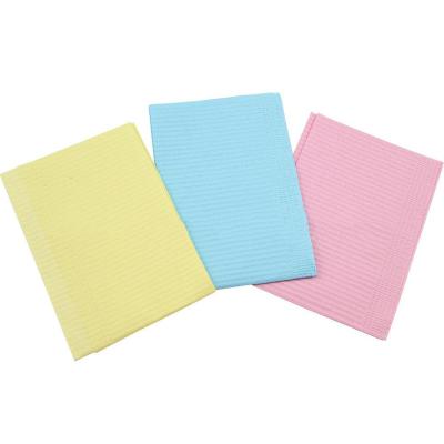 China Dental Disposable Materials Waterproof Colorful Disposable Consumable Scarf 3ply Apron Dental Bibs Use Dental Lab for sale