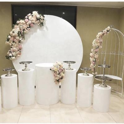 China NAXILAI Wedding Display Stand Flower Perspex Durable Custom White Acrylic Round Pedestal White Pedestals for sale