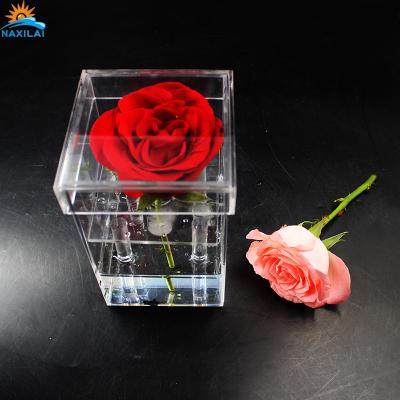 China NAXILAI Durable Acrylic Flower Box For Display Storage Case Luxury Transparent Waterproof for sale