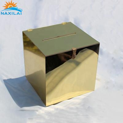 China NAXILAI Gold Durable Waterproof Colorful Wedding Mirror Wishing Well Box Mirrored Acrylic Wish Well Box for sale