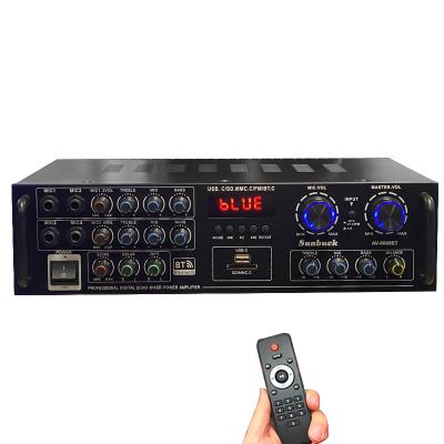 China Blue Tooth High Fidelity FM USB Amp With Power 5 Channel Remote Control 4xMic Digital Karaoke 1000w Subwoofer Speaker Home Amplifier K18012 for sale