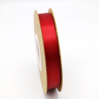 China High Tenacity Fancy 5/8 Inch Dessert Store Cake Gifts Holiday Ribbon Red Color Satin Ribbon For Gift Wrapping for sale