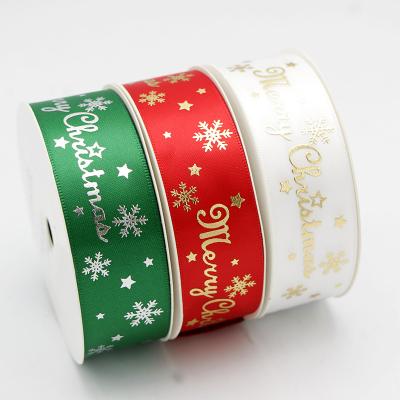 China Wholesale High Quality Christmas Double/Single Face 25mm Ribbon For Gift String Ribbon Bows Ribbon Customized for sale