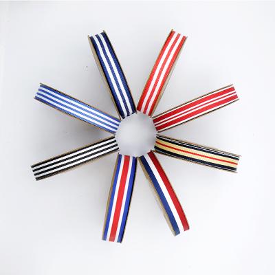 China Viable Hot Sale High Quality 15mm 25mm Pink Red White Blue Yellow Ribbon For Gift Package Deocation Stripe Ribbon for sale