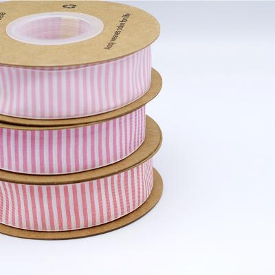 China Eco-friendly high quality black and white multi color striped grossgrain ribbon for sale