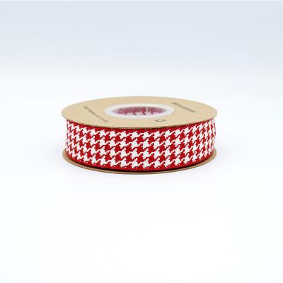 China Factory Eco-friendly Custom Made 20mm Red And White Ribbon Chevron Ribbon Ribbon For Christmas Decoration for sale