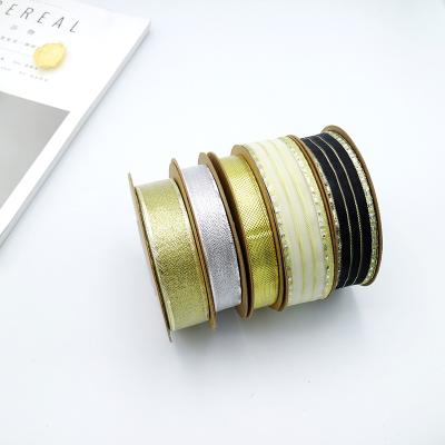 China Factory direct sale high quality eco-friendly yarn ribbon for christmas festival decroation gift wrapping metallic lurex ribbon roll for sale