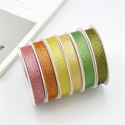 China High Quality 25MM Eco-friendly Factory Decor Ribbon For Festival Decoration Gift Wrap Ribbons Hair Bows Colorful Metallicc Ribbon Roll for sale