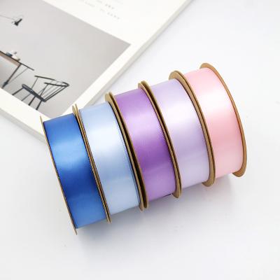 China 25-26mm Width Eco-friendly Woven Ribbon Blue Pink Purple Many Colors For Valentine's Day Gift Box Packaging Bows Wedding Anniversary Ribbon Roll for sale