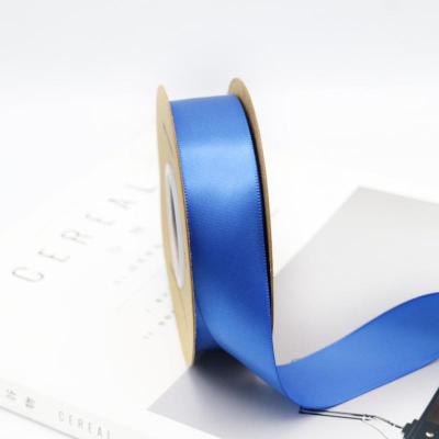 China Eco-Friendly Popular Royal Blue 4cm Satin Ribbon for Wedding Decoration and Gift Wrapping Ribbons for sale