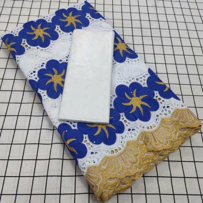 China Sustainable Blue Cotton Fabric Bazin SMD267RB00191-SMD267RB001100 for sale